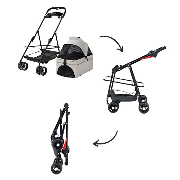 COCHE PARA MASCOTAS RAZA PEQUEÑA PLEGABLE 20KG - 3