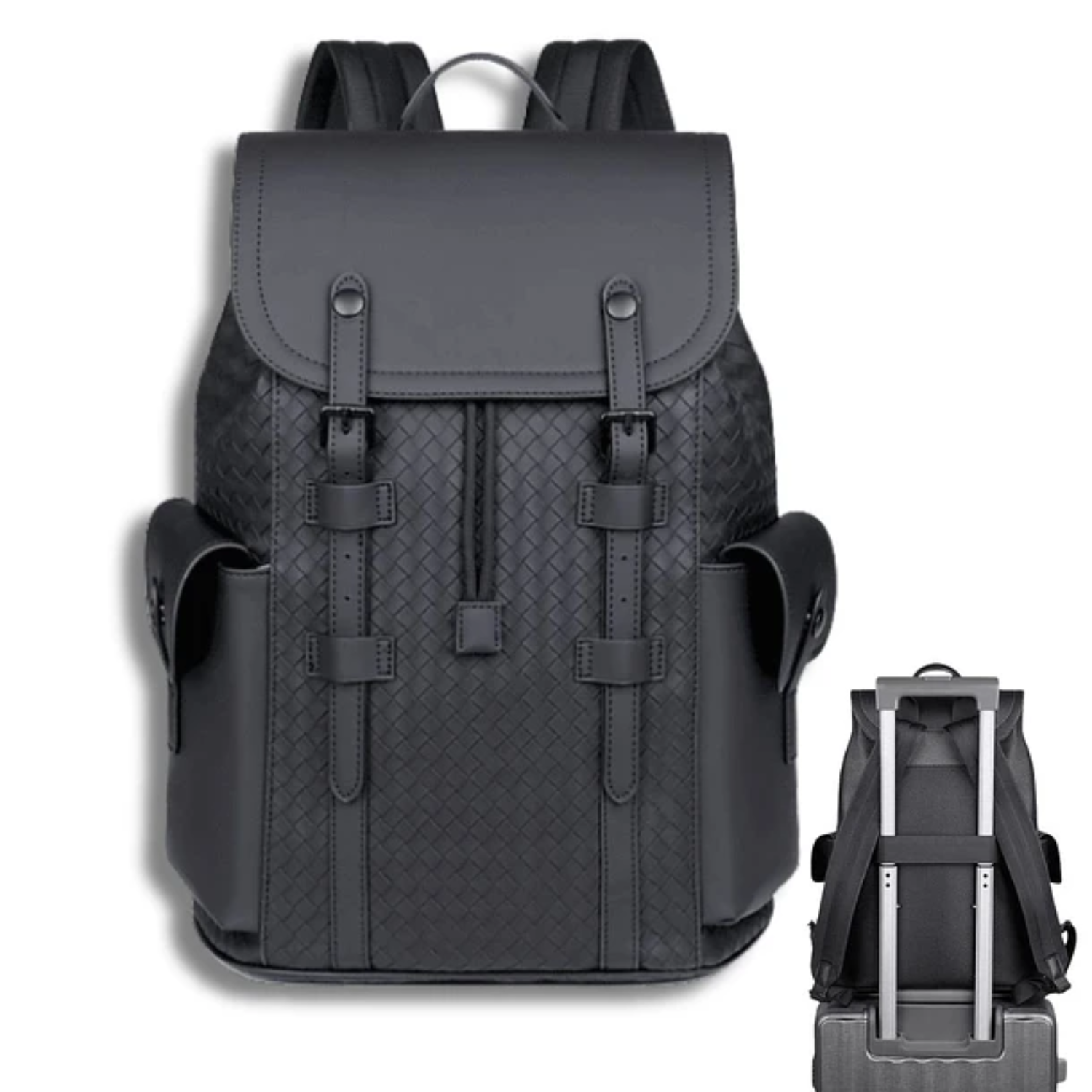 Mochila De Cuero Sintético Impermeable Viajes Universidad Trabajo - 1