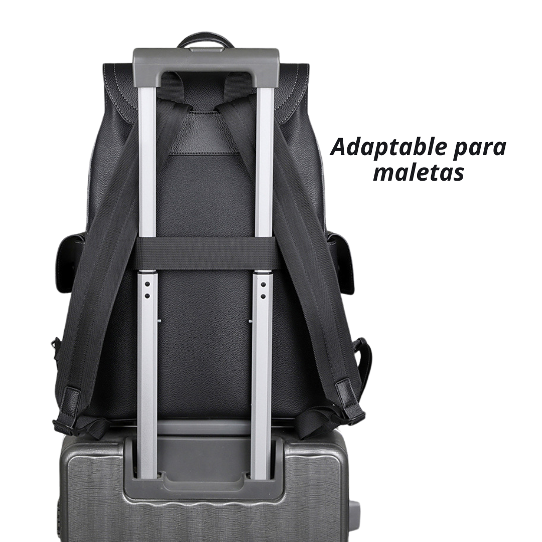 Mochila De Cuero Sintético Impermeable Viajes Universidad Trabajo - 3