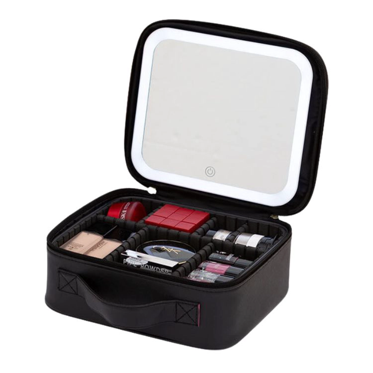 COSMETIQUERO CON ESPEJO LUZ LED COMPARTIMIENTOS - 1