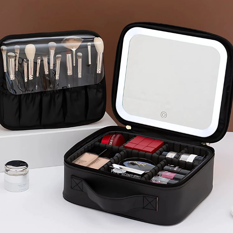 COSMETIQUERO CON ESPEJO LUZ LED COMPARTIMIENTOS - 7