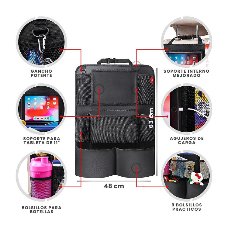 PACK 2 BOLSAS DE ALMACENAMIENTO PARA RESPALDO AUTO - 2