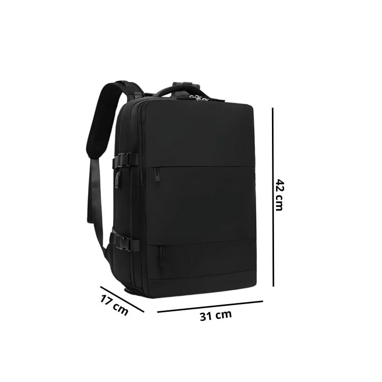MOCHILA DE VIAJE O ESCOLAR MULTIFUNCIONAL - NEGRO - 2