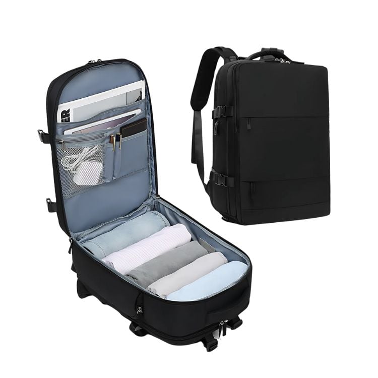 MOCHILA DE VIAJE O ESCOLAR MULTIFUNCIONAL - NEGRO - 4