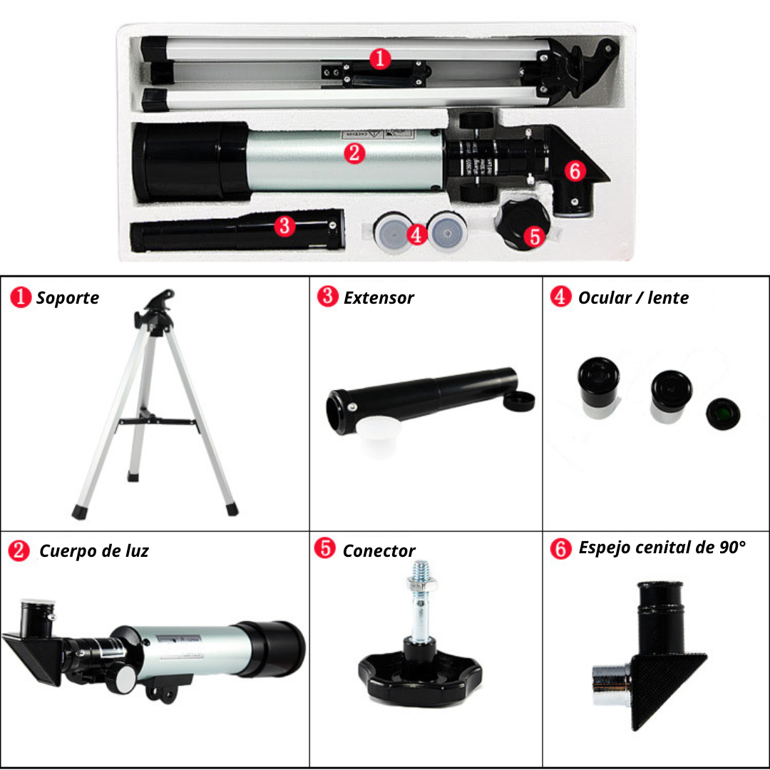TELESCOPIO ASTRÓNOMICO MONOCULAR CON TRIPODE F36050 - 4