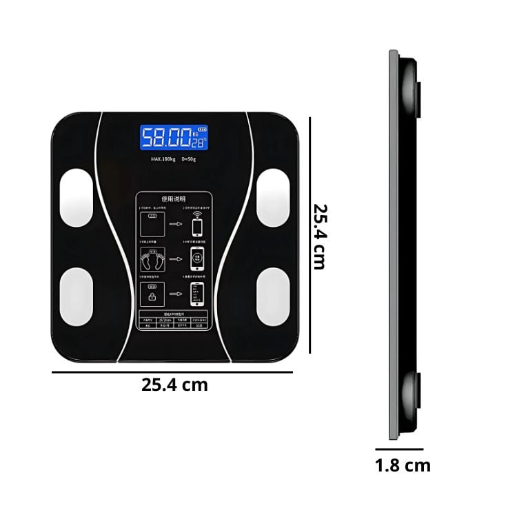 BALANZA CRUSEC BASCULA PESA DIGITAL BLUETOOTH INTELIGENTE SMART BLANCO - 2
