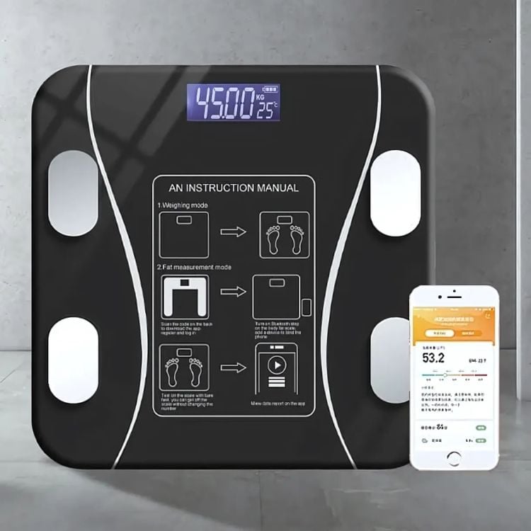BALANZA CRUSEC BASCULA PESA DIGITAL BLUETOOTH INTELIGENTE SMART BLANCO - 5