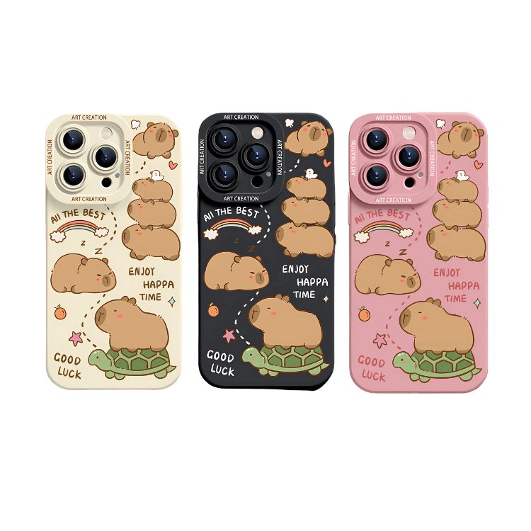 CARCASA IPHONE 16 PRO CRUSEC FUNDA SILICONA CAPIBARA ANTIGOLPES ROSA - 4