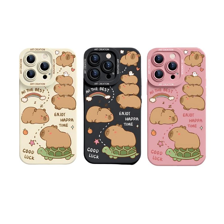 CARCASA IPHONE 15 PRO MAX CRUSEC FUNDA SILICONA CAPIBARA ANTIGOLPES NEGRO - 4