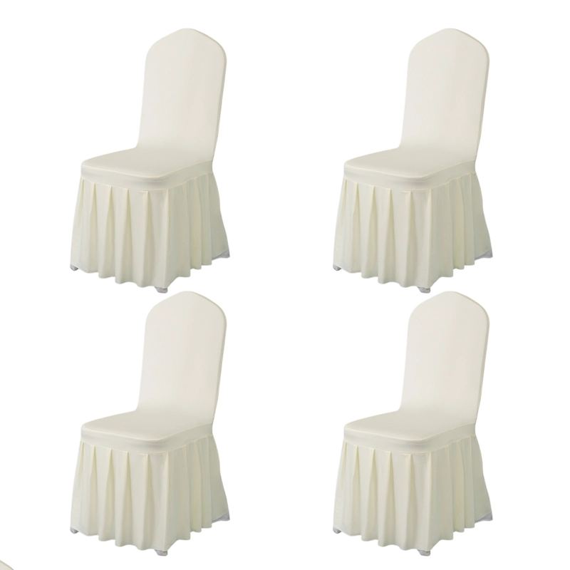 PACK 4 FUNDA PLISADA SILLAS EVENTOS HOTELES FIESTAS BODAS - 1