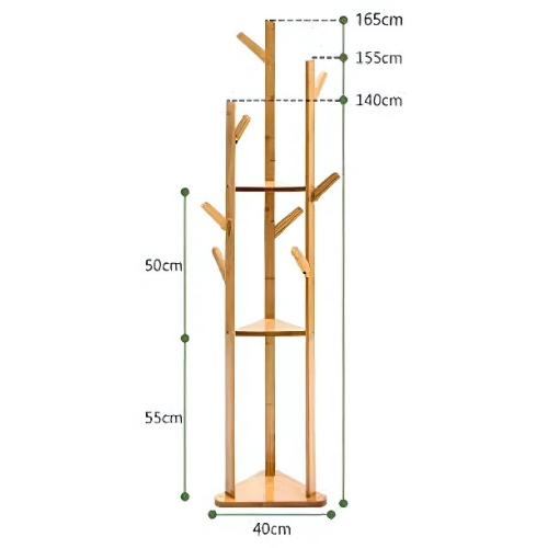 PERCHERO CRUSEC M1 TRIANGULAR COLGADOR BAMBOO MINIMALISTA 170X36CM MADERA - 3