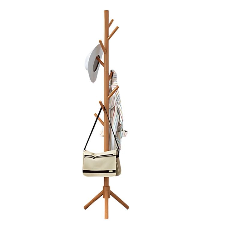 PERCHERO CRUSEC M1 PIE COLGADOR SIMPLE ORGANIZADOR 175X45 MADERA - 1