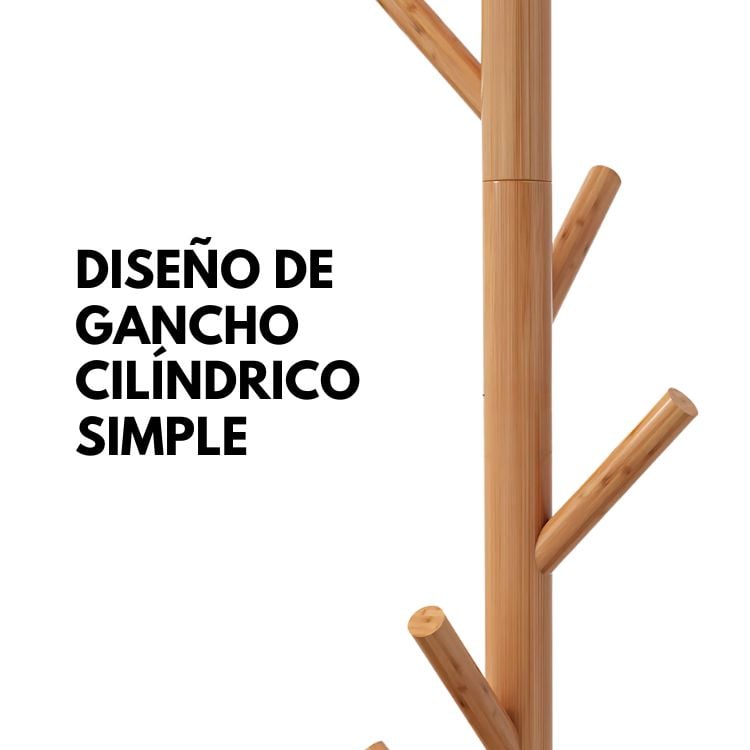 PERCHERO CRUSEC M1 PIE COLGADOR SIMPLE ORGANIZADOR 175X45 MADERA - 3