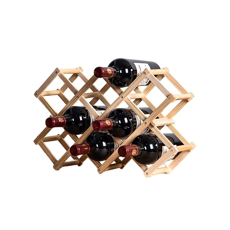 ESTANTE CRUSEC M1 10 BOTELLAS VINO PLEGABLE MADERA - 1