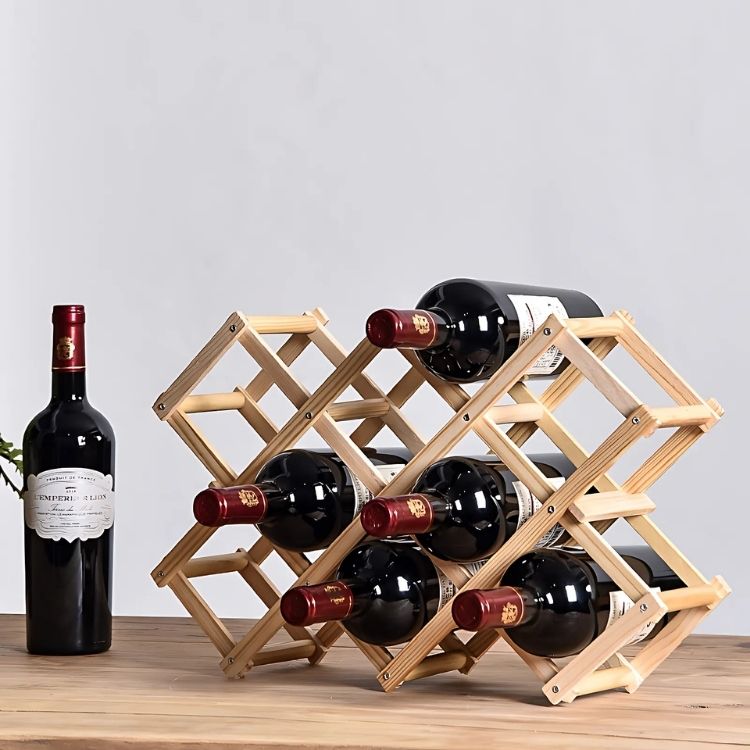 ESTANTE CRUSEC M1 10 BOTELLAS VINO PLEGABLE MADERA - 2