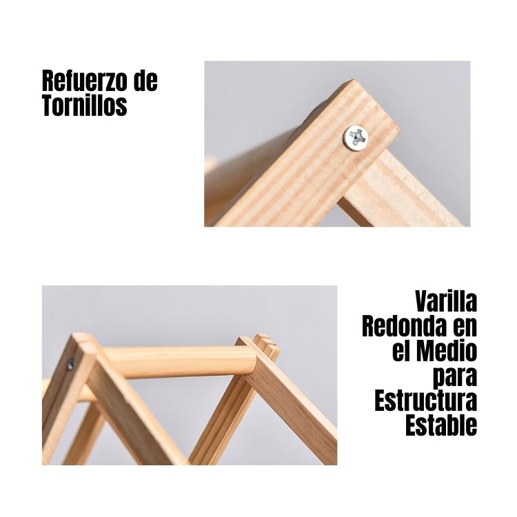 ESTANTE CRUSEC M1 10 BOTELLAS VINO PLEGABLE MADERA - 3