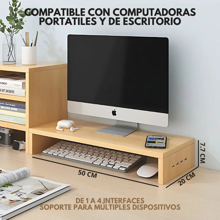 SOPORTE CRUSEC ELEVADOR MONITOR CON ENTRADAS USB - 4