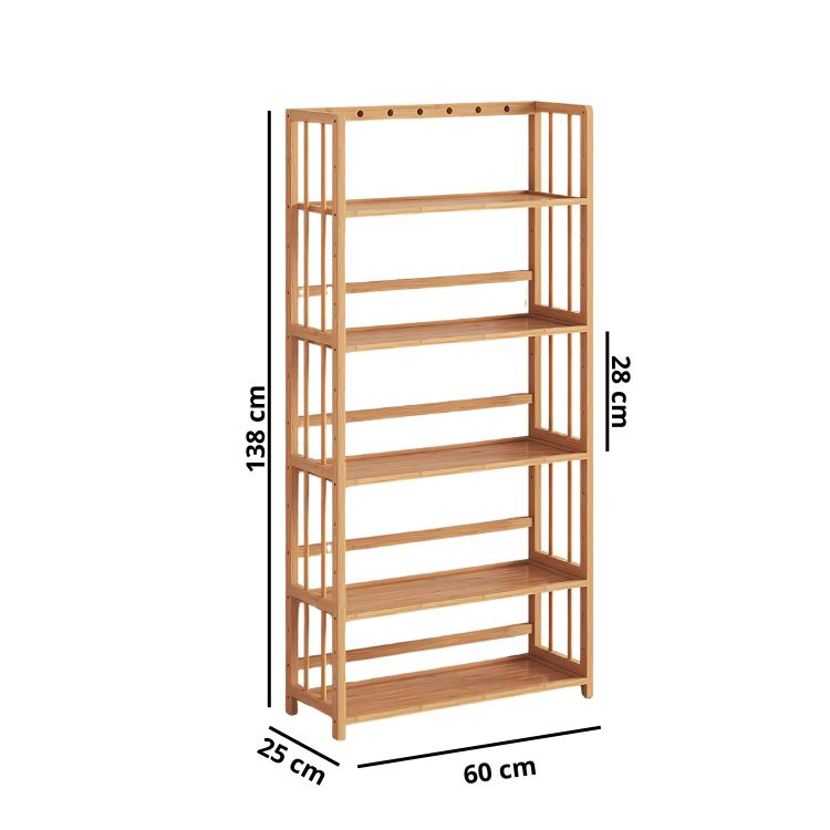 ESTANTE CRUSEC M1 RECTANGULAR 5 NIVELES 138 X 60CM MADERA - 2