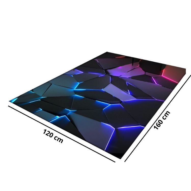 ALFOMBRA CRUSEC M1 CONTEMPORÁNEA MODERNA 3D GAMER DORMITORIO LIVING SALA JUEGOS 120 X 160 CM - 3