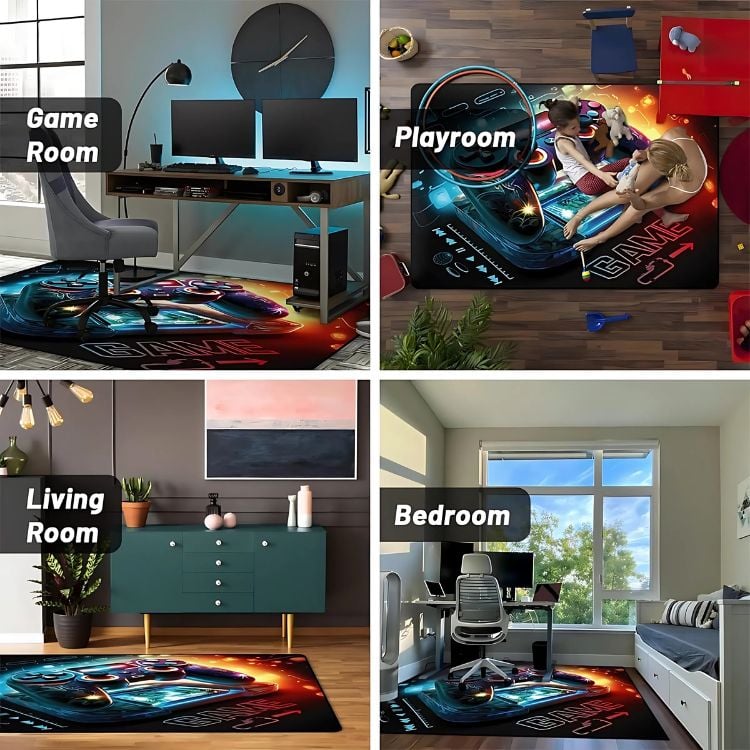 ALFOMBRA CRUSEC M1 CONTEMPORÁNEA MODERNA 3D GAMER DORMITORIO LIVING SALA JUEGOS 120 X 160 CM - 5