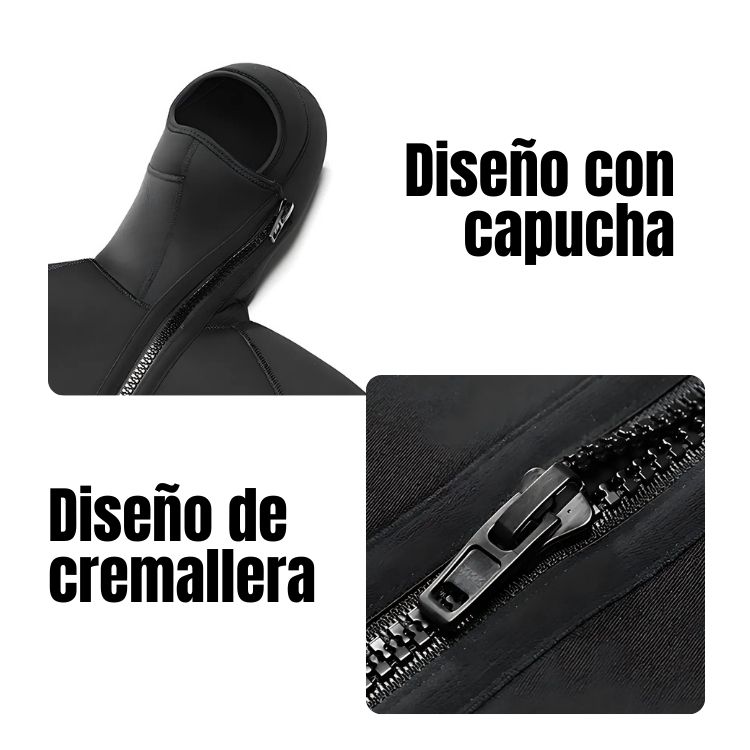 TRAJE DE NEOPRENO PESCA SURF BUCEO NATACIÓN 5MM CON CAPUCHA - 4