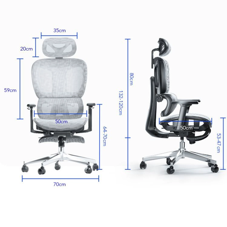 SILLA OFICINA ÉLITE ERGONÓMICA SOPORTE LUMBAR CERVICAL AJUSTABLE - NEGRO - 4