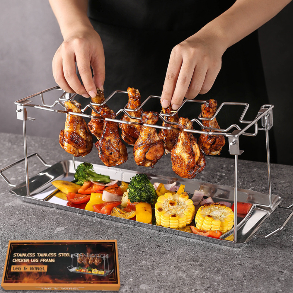 SOPORTE ASAR Y AHUMAR ALITAS DE POLLO HORNO ELÉCTRICO - 5