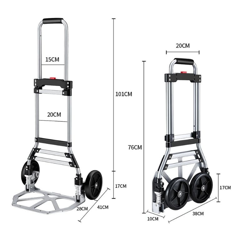 CARRETILLA CRUSEC CARGA YEGUA PLEGABLE EXTENSIBLE SOPORTE 160 KG - 3