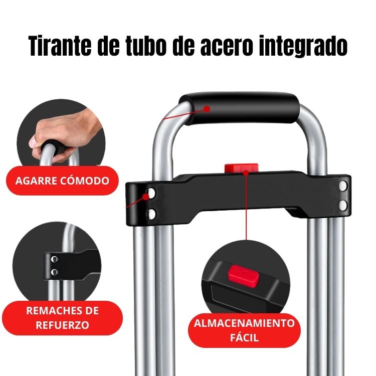CARRETILLA CRUSEC CARGA YEGUA PLEGABLE EXTENSIBLE SOPORTE 160 KG - 4