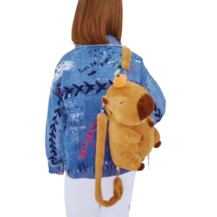 MOCHILA DE FELPA CAPIBARA KAWAII PARA NIÑOS UNISEX - 1