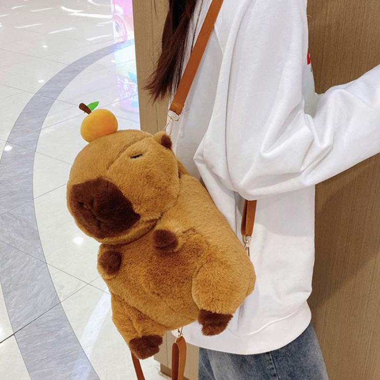 MOCHILA DE FELPA CAPIBARA KAWAII PARA NIÑOS UNISEX - 7