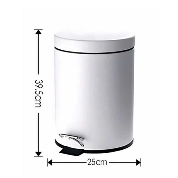 PAPELERA 8 LITROS ELEGANTE CON PEDAL BASURERO OFICINA BAÑO - 5