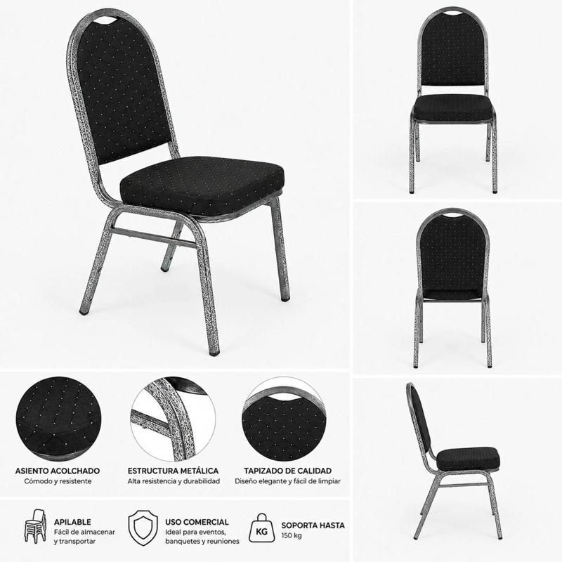 PACK 4 SILLAS DE EVENTOS VARIOS HOTEL RESTAURANTE ACOLCHADA - 6