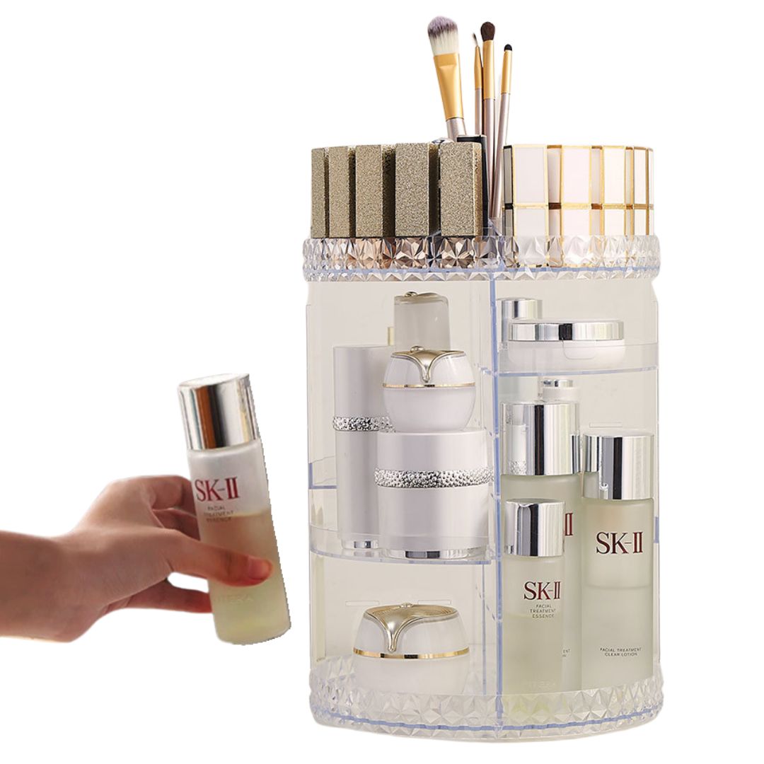 EXHIBIDOR GIRATORIO ACRÍLICO DE COSMÉTICOS Y PERFUMES - 1
