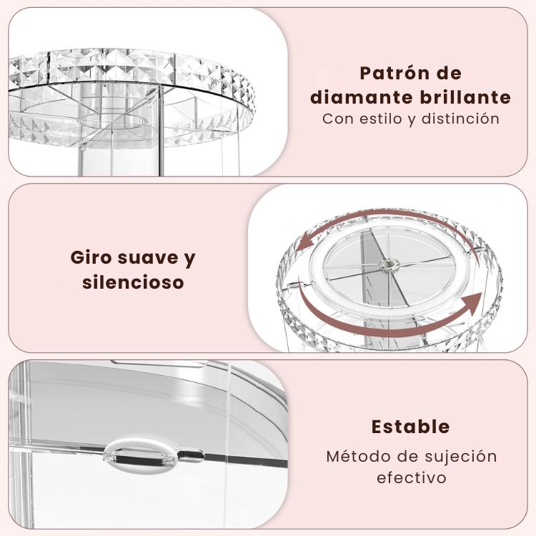 EXHIBIDOR GIRATORIO ACRÍLICO DE COSMÉTICOS Y PERFUMES - 2