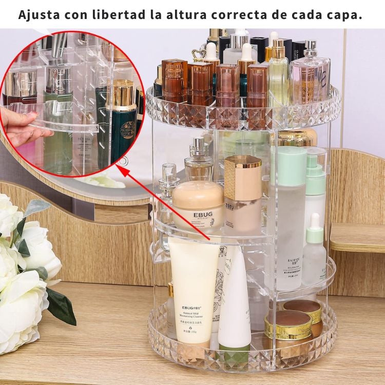 EXHIBIDOR GIRATORIO ACRÍLICO DE COSMÉTICOS Y PERFUMES - 3