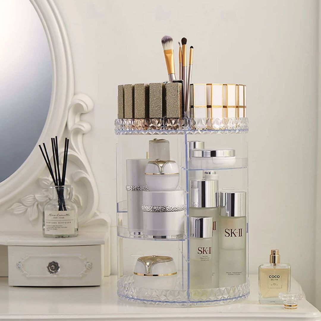 EXHIBIDOR GIRATORIO ACRÍLICO DE COSMÉTICOS Y PERFUMES - 6