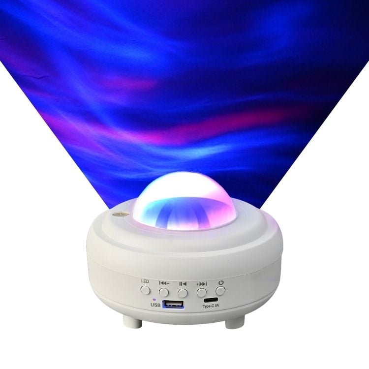 LÁMPARA PROYECCIÓN CIELO ESTRELLADO ONDAS DE AGUA BLUETOOTH - 1