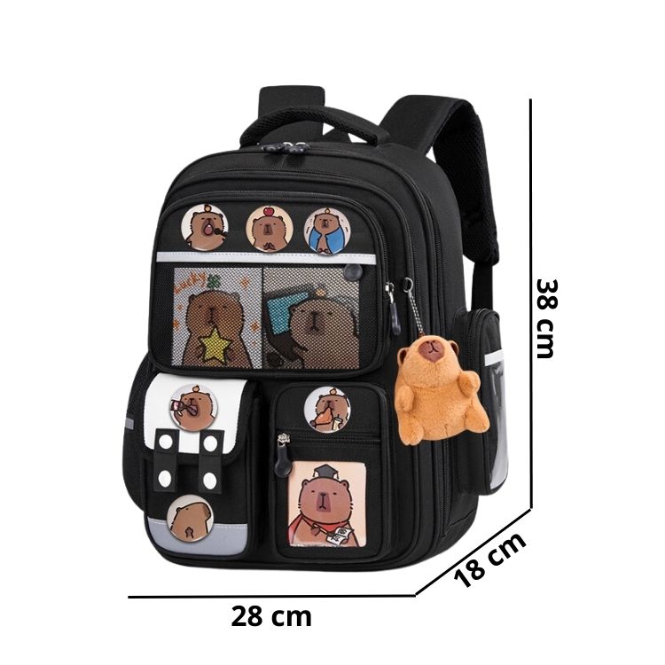 MOCHILA CAPIBARA GRAN CAPACIDAD COMPARTIMIENTOS Y ACCESORIOS - 3