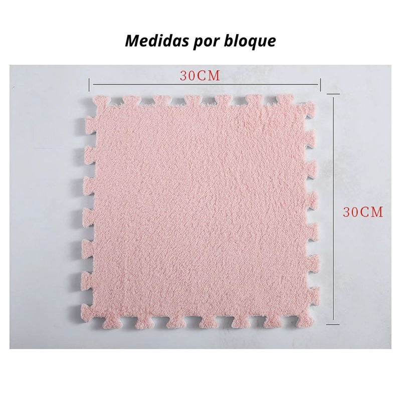 Pack 6 Alfombras Rompecabezas Felpa Shaggy 30x30 cm Armables - 3