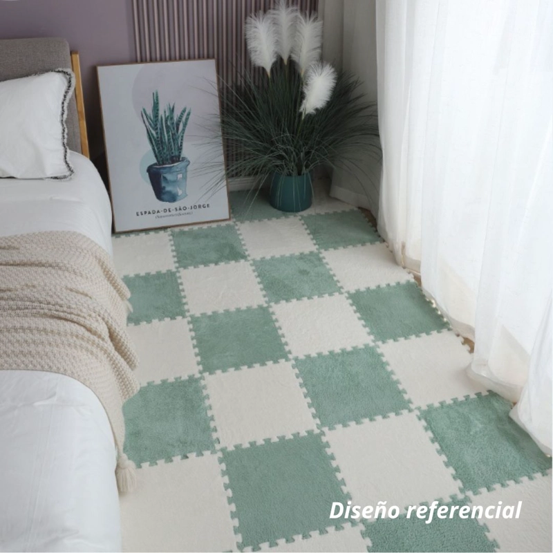Pack 6 Alfombras Rompecabezas Felpa Shaggy 30x30 cm Armables - 7