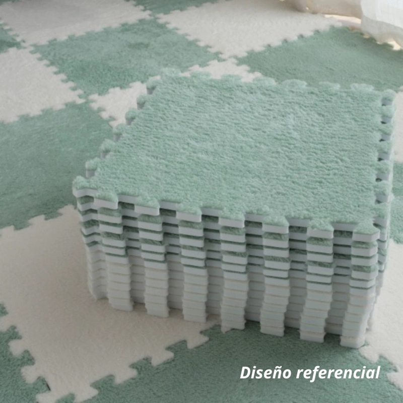 Pack 6 Alfombras Rompecabezas Felpa Shaggy 30x30 cm Armables - 8