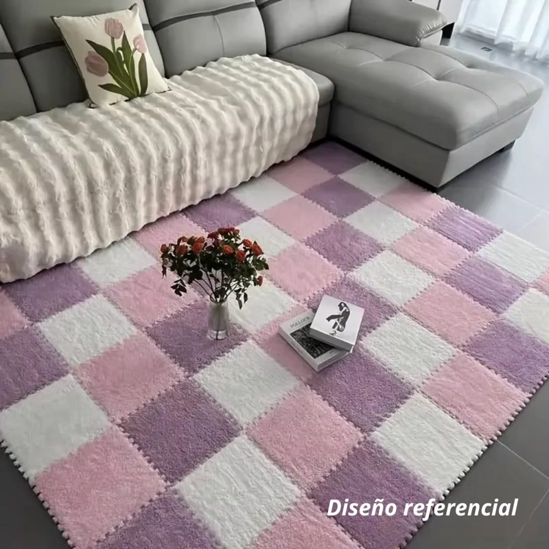 Pack 6 Alfombras Rompecabezas Felpa Shaggy 30x30 cm Armables - 9