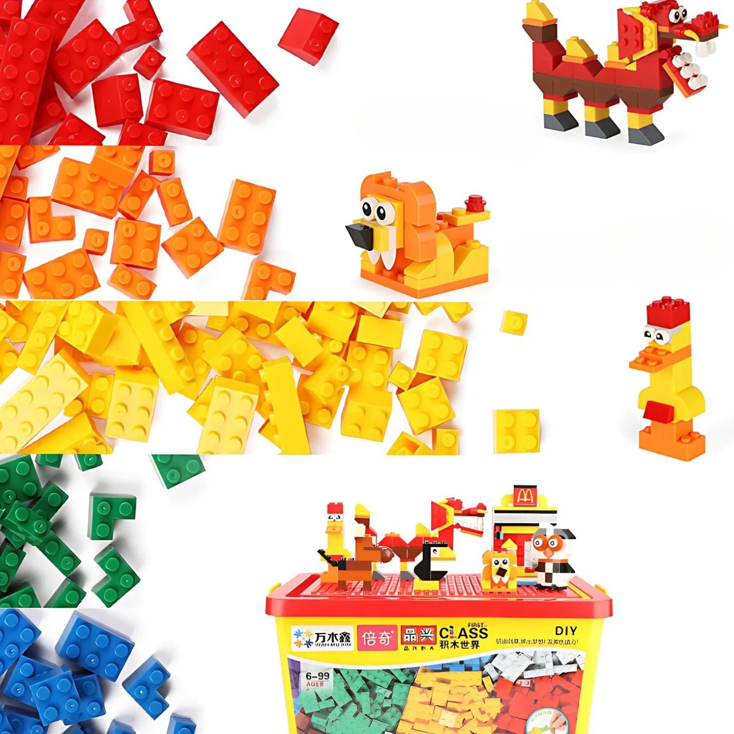 SET JUEGO 600 BLOQUES DE CONSTRUCCIÓN CON BASE DE ENSAMBLE - 3