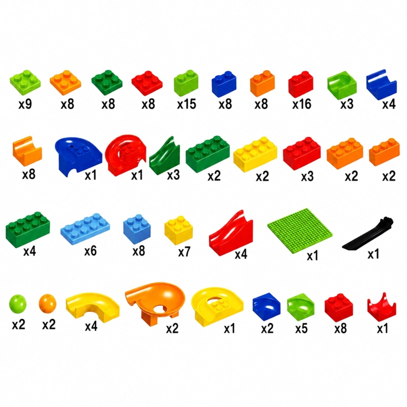 BLOQUES TOBOGAN CON BASE 168 PIEZAS CONSTRUCCIÓN ACCESORIOS - 4