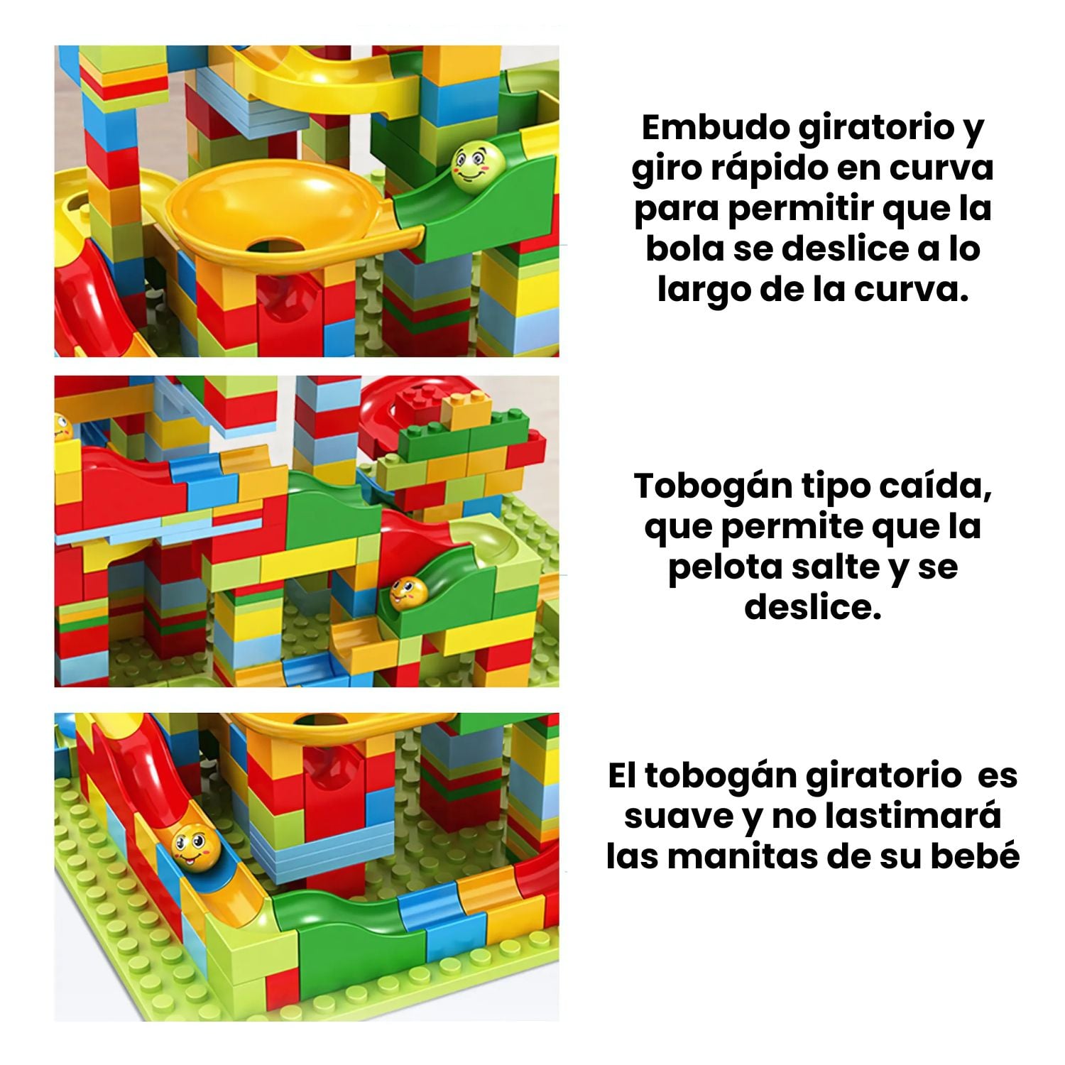 BLOQUES TOBOGAN CON BASE 168 PIEZAS CONSTRUCCIÓN ACCESORIOS - 5