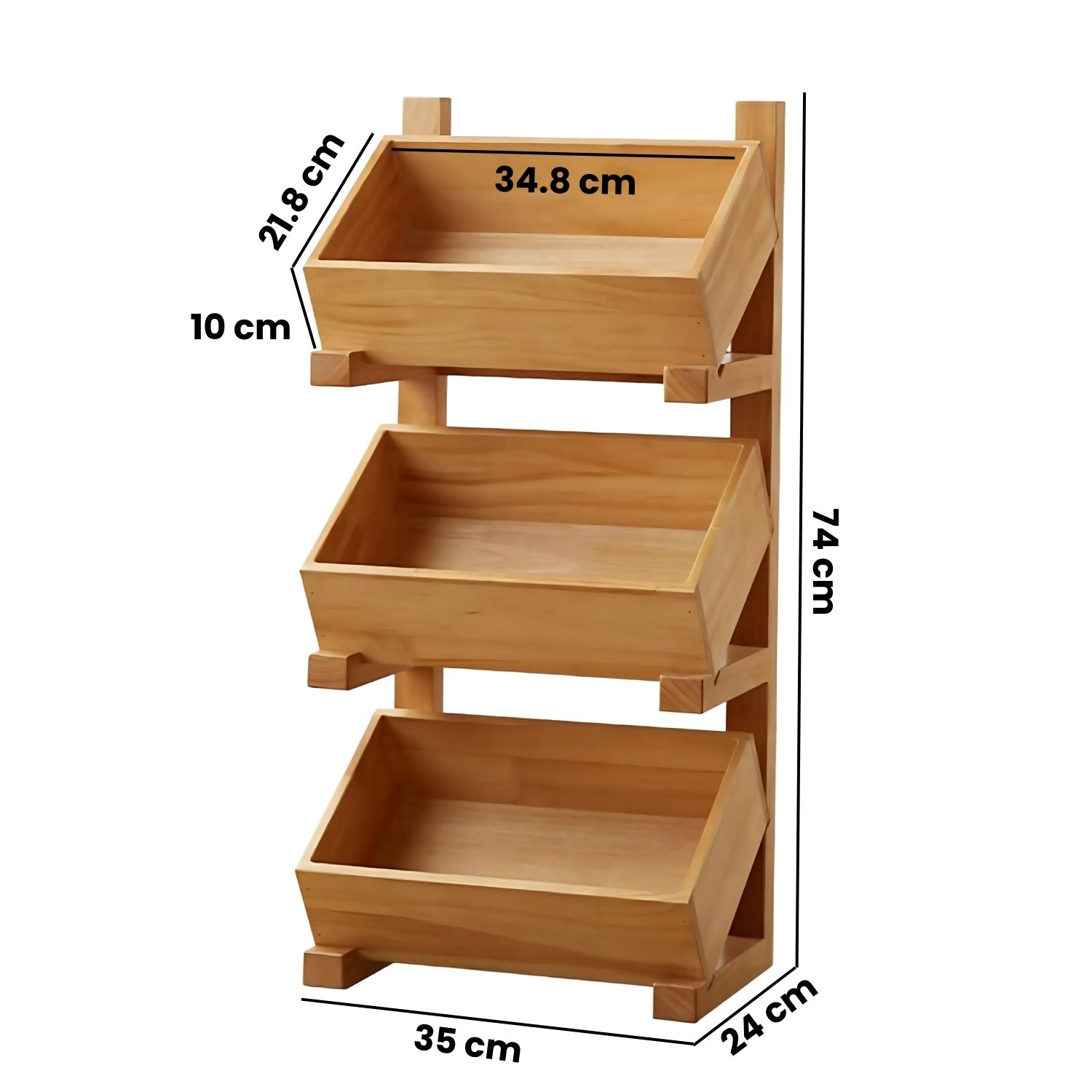 ESTANTE DE MADERA MACIZA 3 NIVELES COCINA EXHIBICION - 2
