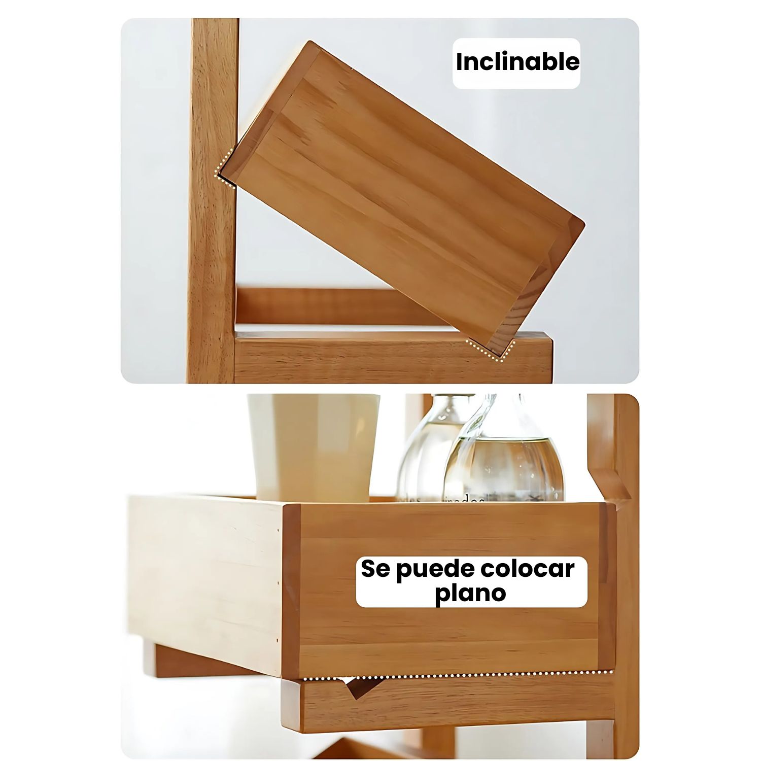 ESTANTE DE MADERA MACIZA 3 NIVELES COCINA EXHIBICION - 7