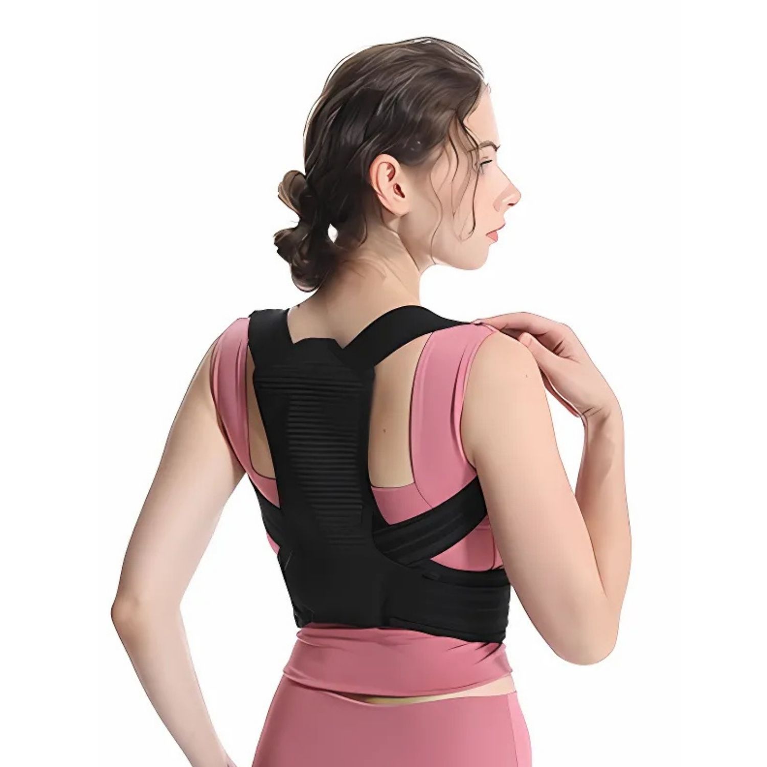 CORRECTOR DE POSTURA ESPALDA FAJA AJUSTABLE UNISEX - 1