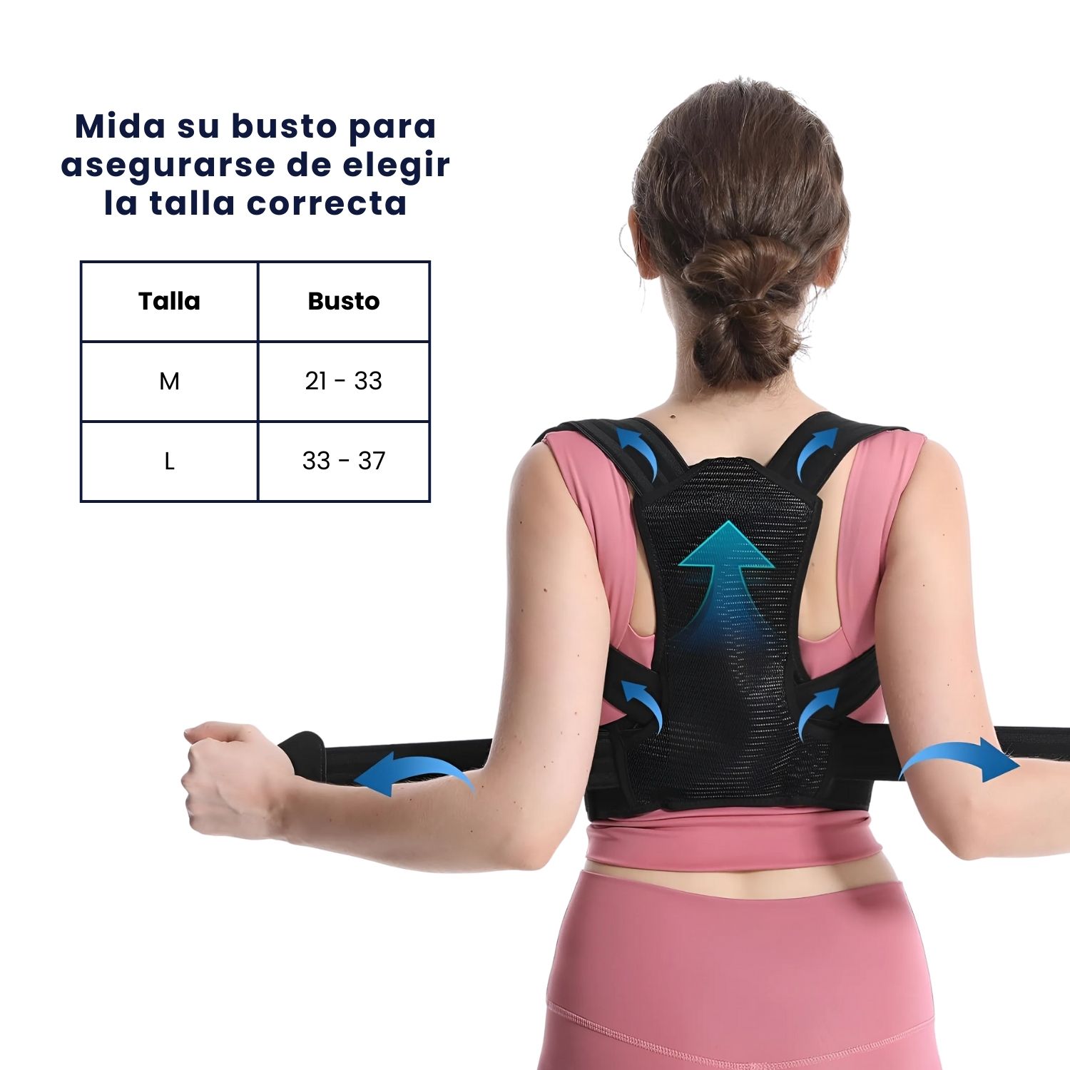 CORRECTOR DE POSTURA ESPALDA FAJA AJUSTABLE UNISEX - 3